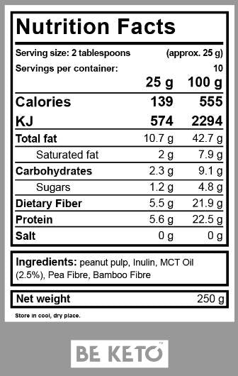 Keto krém Arašidové maslo + MCT - 250 gramov