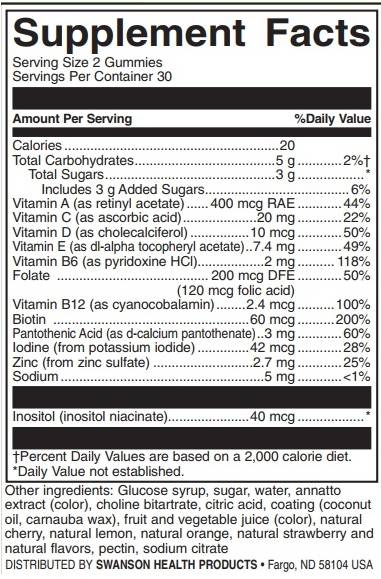 Deti multivitamínové ďasná Zmiešané ovocie - 60 žuvateľných tabliet