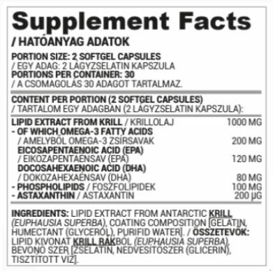 Krill olej 500 mg - 60 softgelov