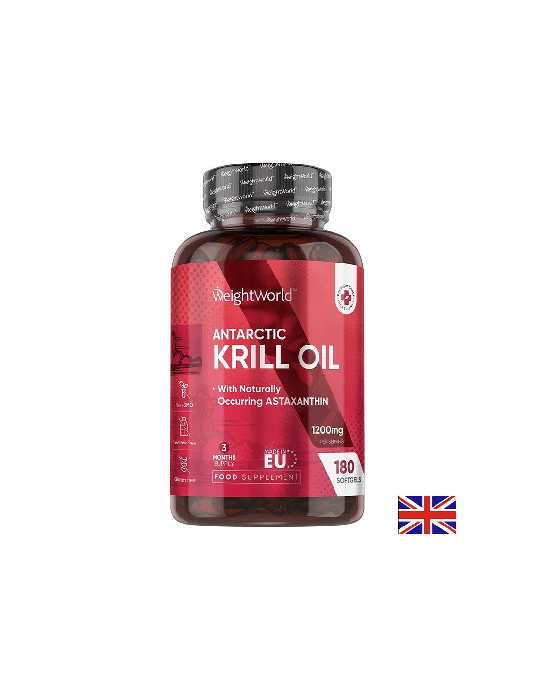 Starostlivosť o srdce, mozog a videnie - Antarktický Krill Oil 600 mg, 180 Softgel Capsules - Krill Oil