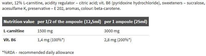 L -karnitín 3000 Extrémny výstrel - 25 ml