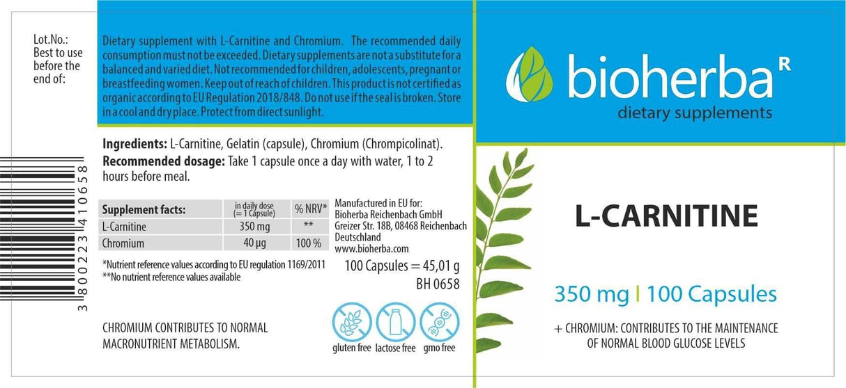 L -karnitín 570 mg - 100 kapsúl