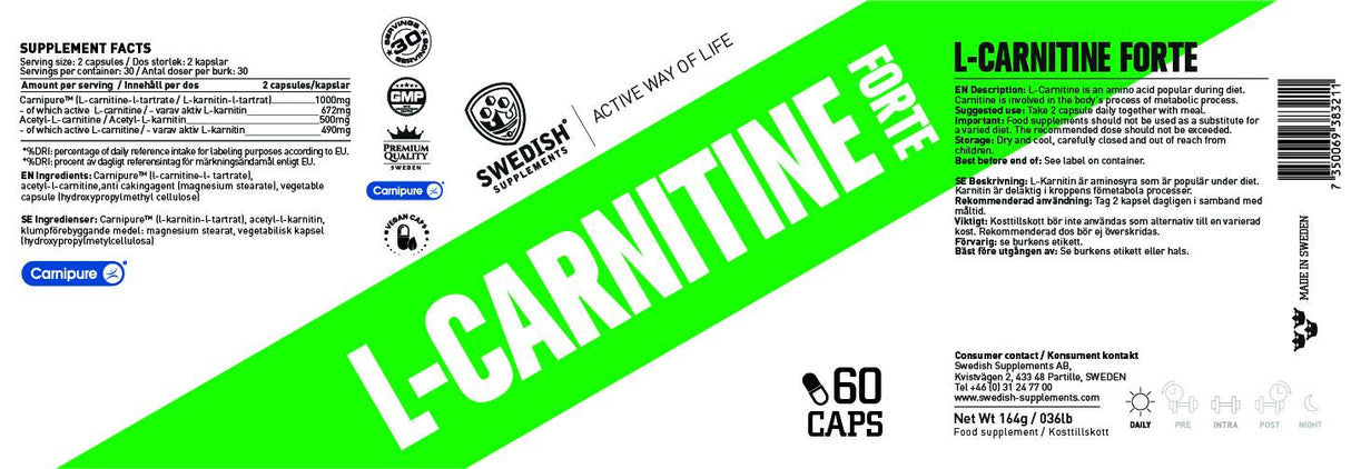 L -karnitín Forte / Carnipure® + acetyl - 60 kapsúl