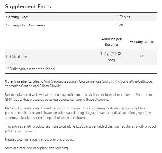 L-citrullín 1200 mg | Extra sila - 120 tabliet