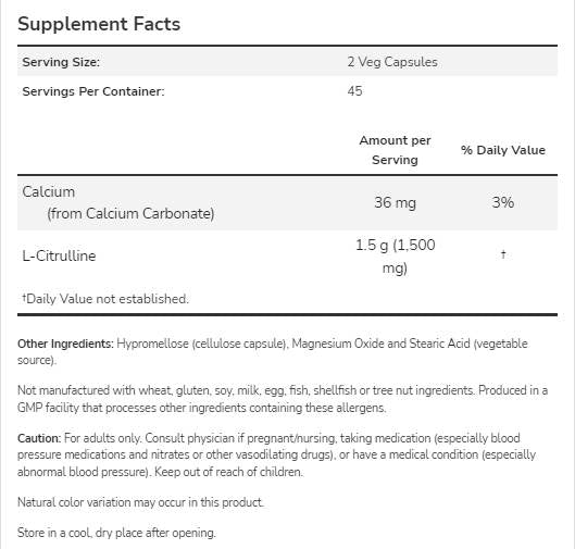 L -citrullín 750 mg - 90 kapsúl