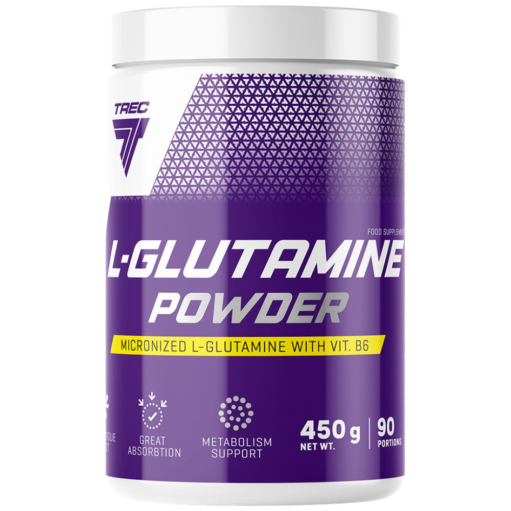 Prášok L-glutamínu Mikronizovaný glutamín s VIT. B6 - 450 gramov