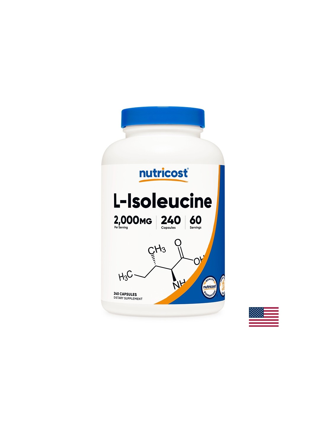 Svalová hmota a vytrvalosť - L-izoleucín, 500 mg x 240 kapsúl <tc>Nutricost</tc>