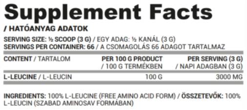 Prášok L-Leucine | 100% čistý leucín - 200 gramov