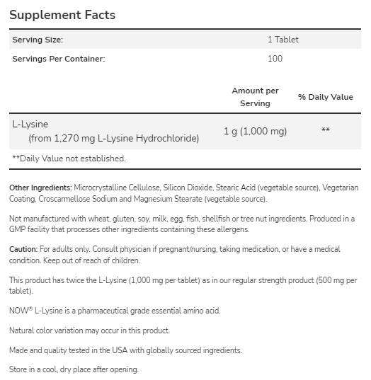 L -lyzín 1000 mg - 100 tabliet