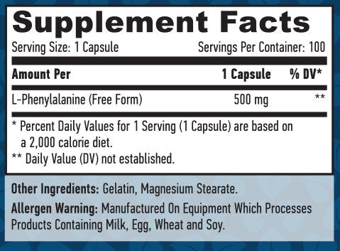 L-fenylalanín 500 mg / 100 čiapky