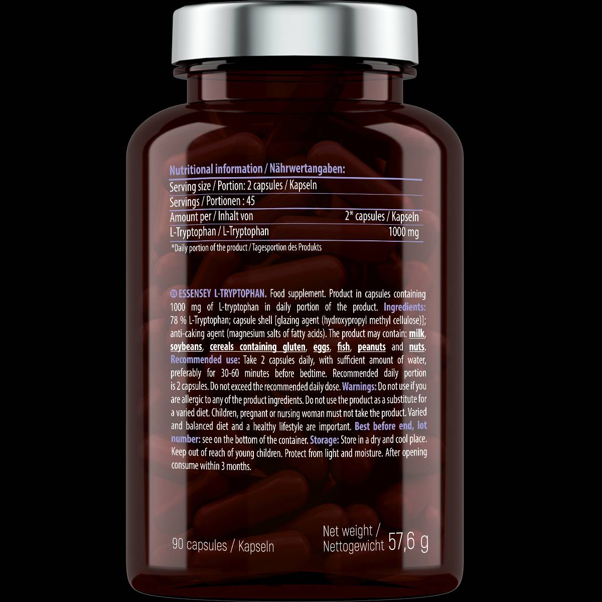 L -tryptofan 500 mg - 90 kapsúl