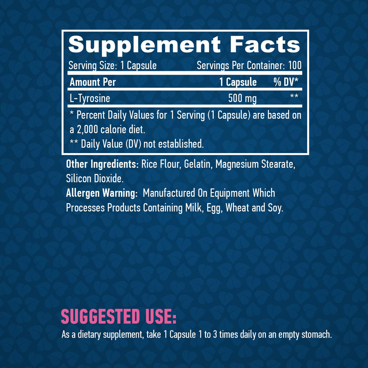 L-Tyrosín 500 mg. / 100 čiapky.
