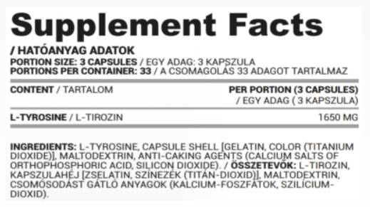 L -tyrosínové čiapky 550 mg - 90 kapsúl