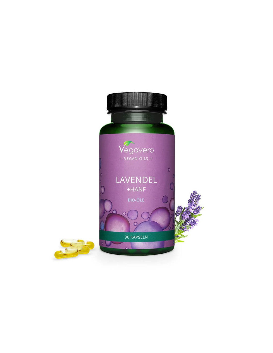 Lavendel + Hanf Bio-öle - Bio levanduľový a konopný olej, 90 kapsúl <tc>Vegavero</tc>