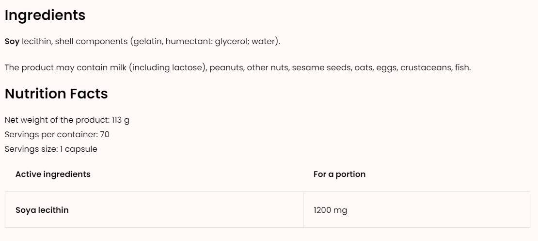 Lecitín 1200 / bez gélových kapsúl GMO 70
