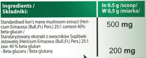 Lion's Mane prášok 25: 1 500 mg - 30 gramov