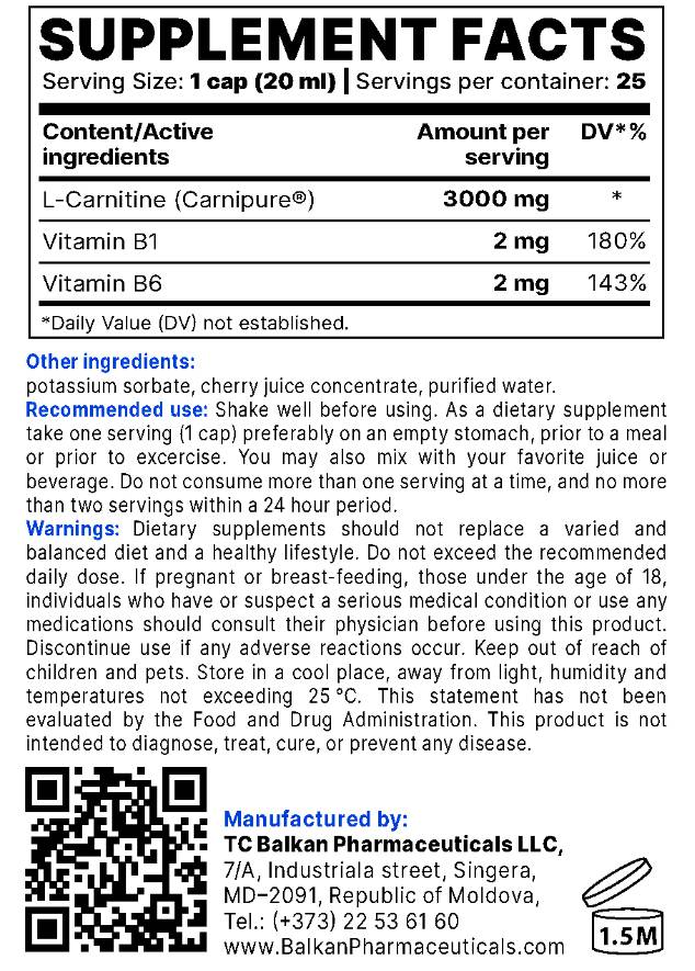 Kvapalný L-karnitín BP | Carnipure® - 500 ml