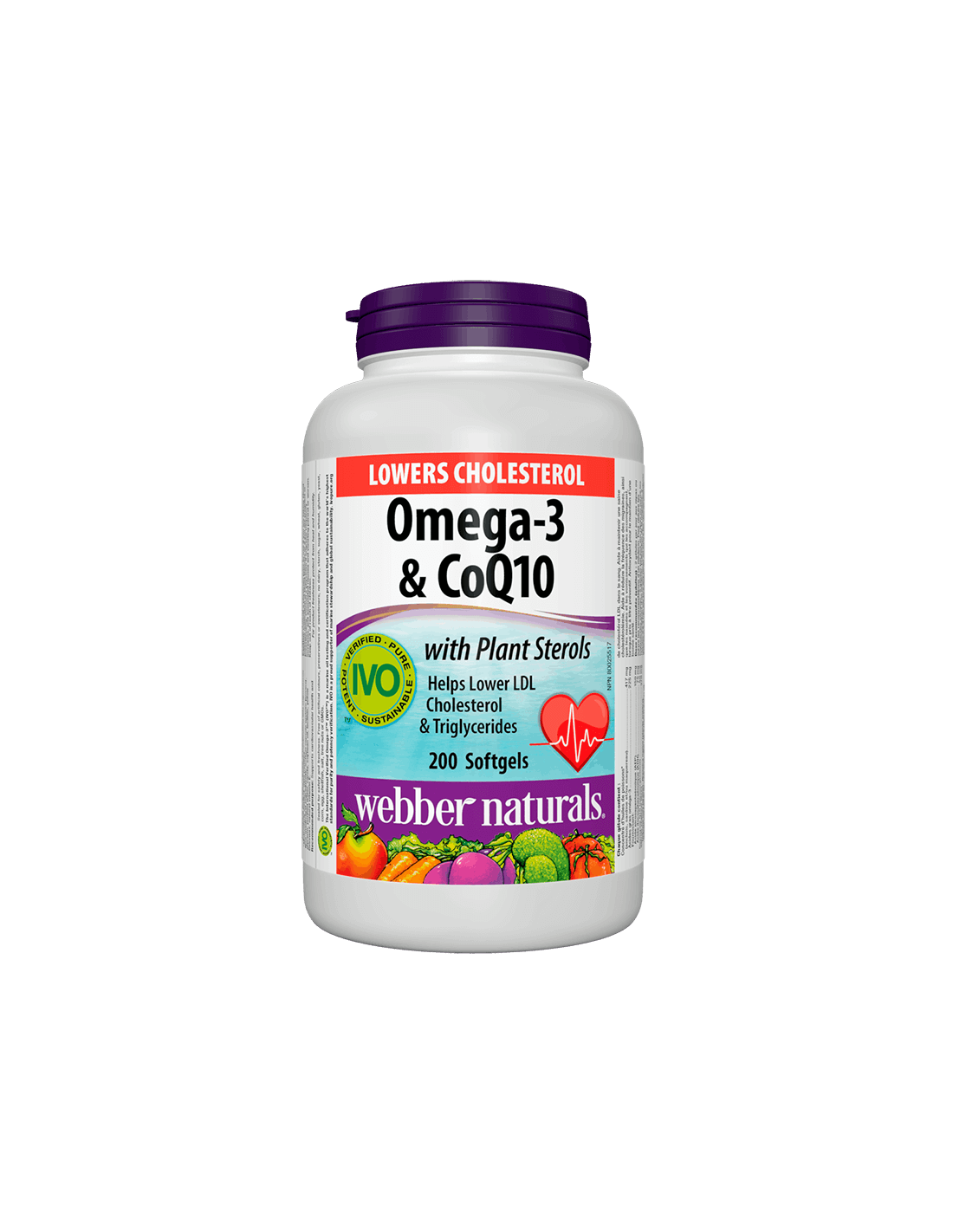 Znižuje cholesterol Omega-3 a CoQ10+rastlinné steroly/ omega-3 s koenzýmom Q10 a Phytosterols x 200 softgelských kapsúl