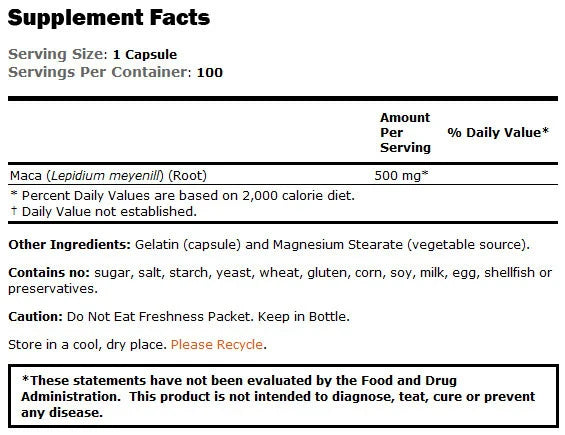 Maca 500 mg - 100 kapsúl