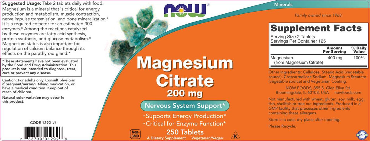 Citrát horčíka 200 mg - 100 tabliet