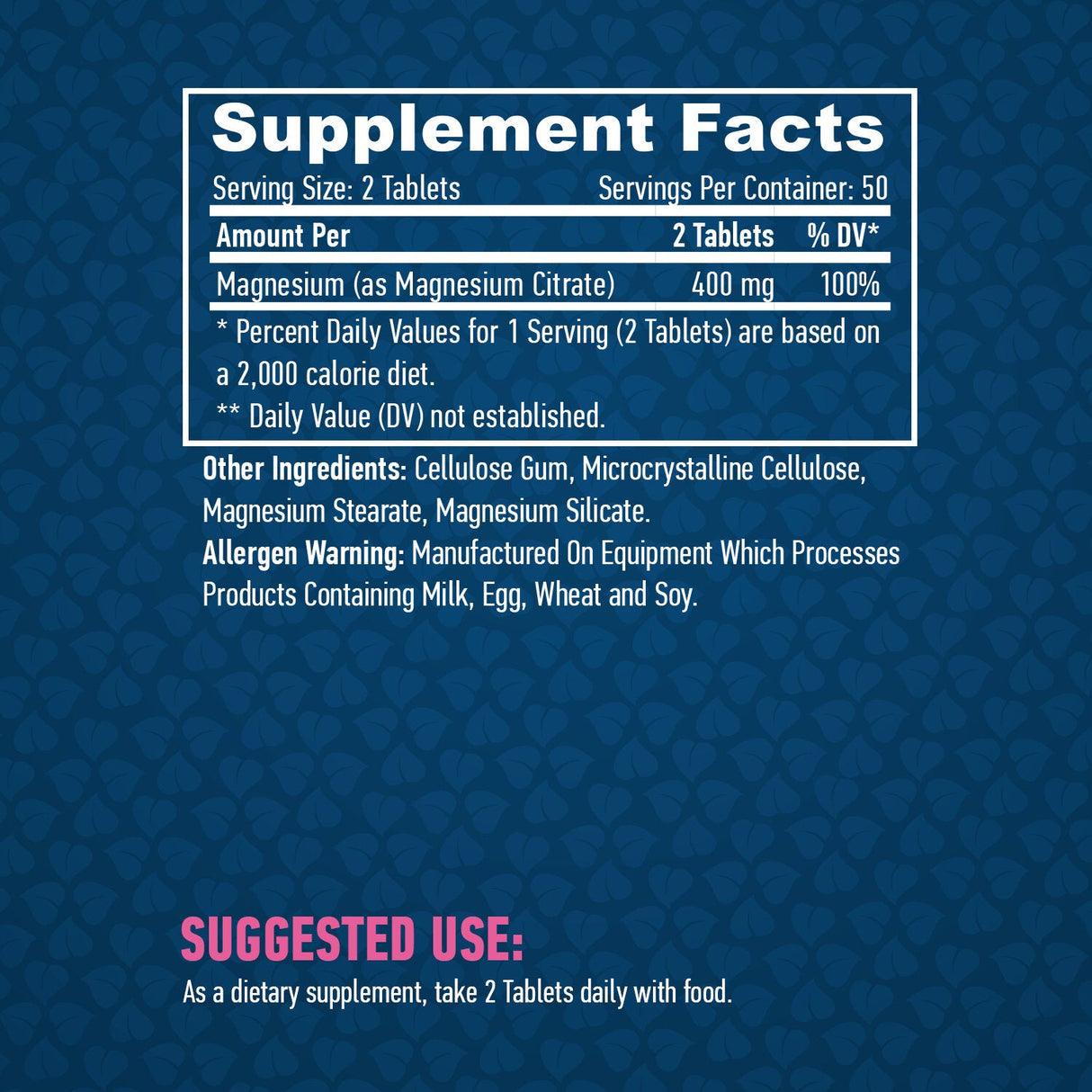 Citrate horečnatý 200 mg / 100 kariet.