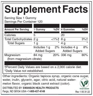 Gummies citrátu horečnatého - príchuť melónu 84 mg / 120 Gummies