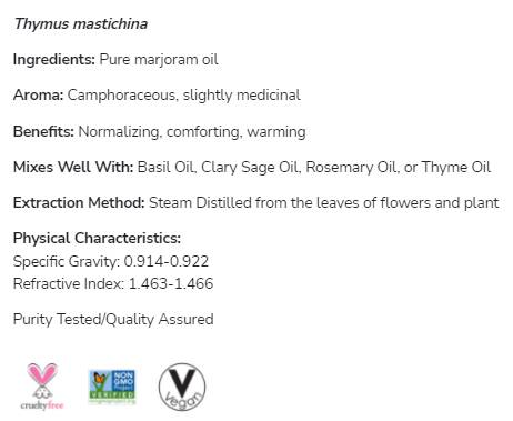 Marjoram Oil | 100% čistý týmus mastichina - 30 ml