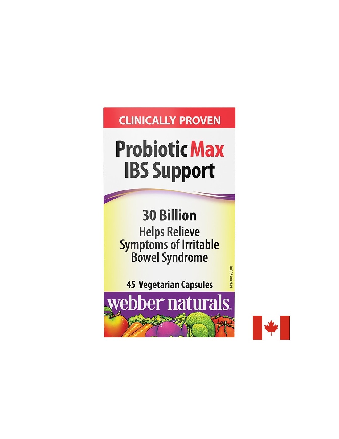 Probiotic Max IBS Support (syndróm dráždivého čreva), 30 miliárd aktívnych probiotík x 45 V-kapsuly