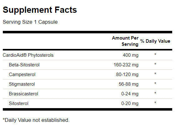 Maximálna pevnosť rastlinná sterols kardioaid - 60 kapsúl