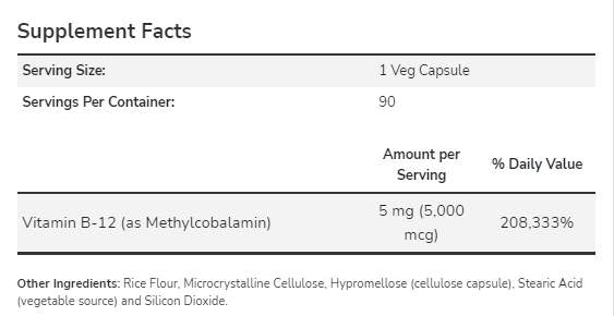 Metyl B -12 5000 mcg - 90 kapsúl