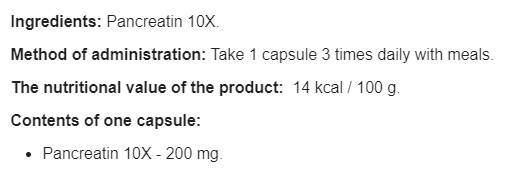 Pankreatína 10x 200 mg - 100 kapsúl