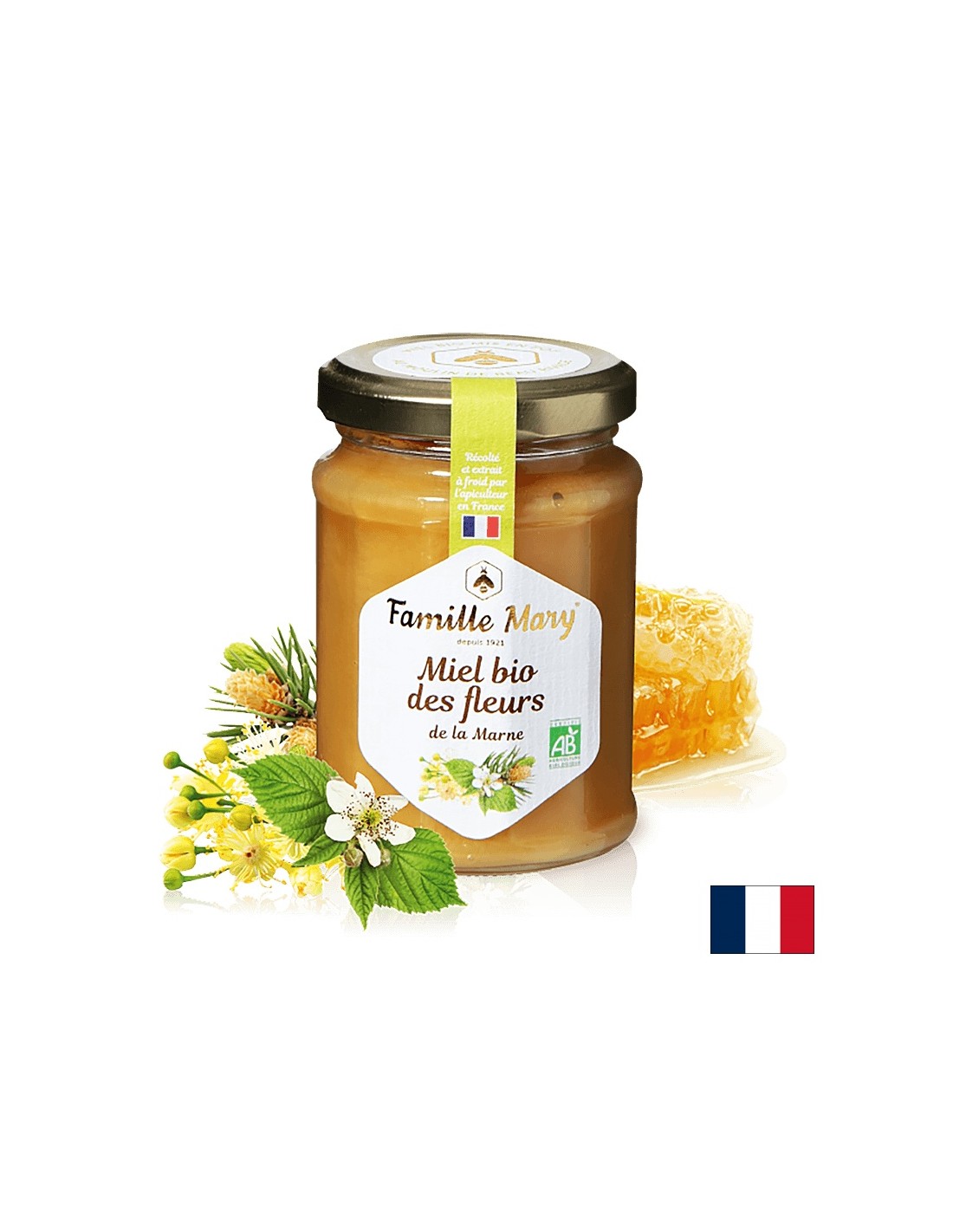 Miel Bio des Fleurs de la Marne/ Organic Honey, 230 G Famille Mary