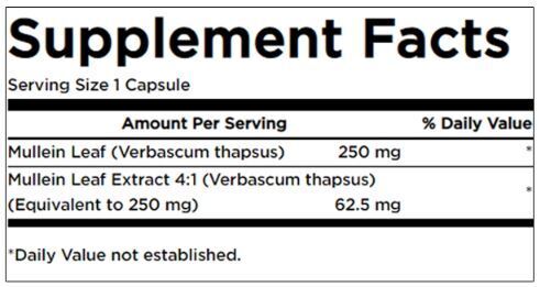 Extrakt z mulleínových listov 312,5 mg - 60 kapsúl