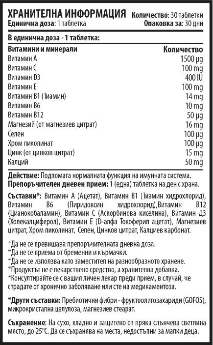 Multivit 365 - multivitamíny a minerály - 30 tabliet