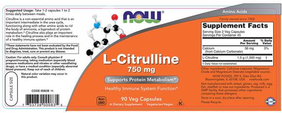 L -citrullín 750 mg - 90 kapsúl