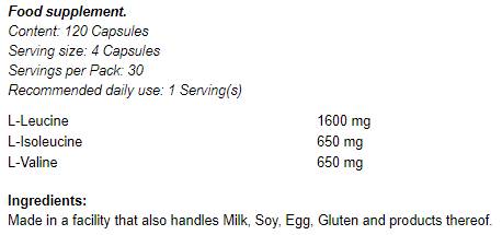 Rozvetvené reťazové aminokyseliny / BCAA - 120 kapsúl
