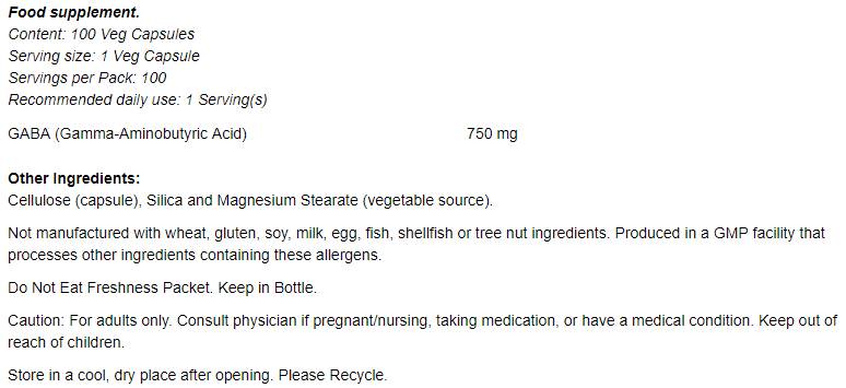 GABA 750 mg - 200 kapsúl