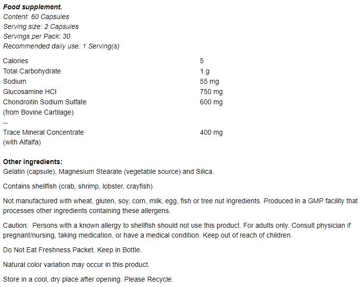 Glukozamín a chondroitín so stopovými minerálnymi koncentrátmi - 120 kapsúl