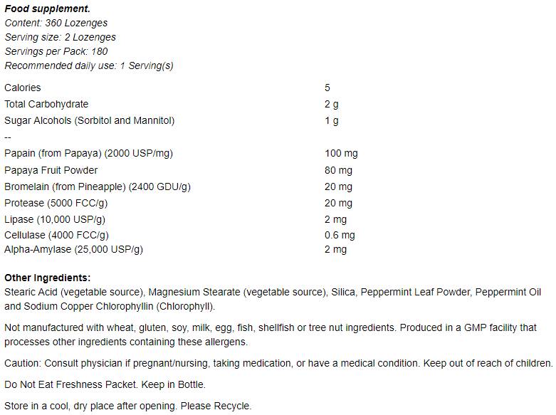 Enzýmy papáje - 360 žuvacích tabliet