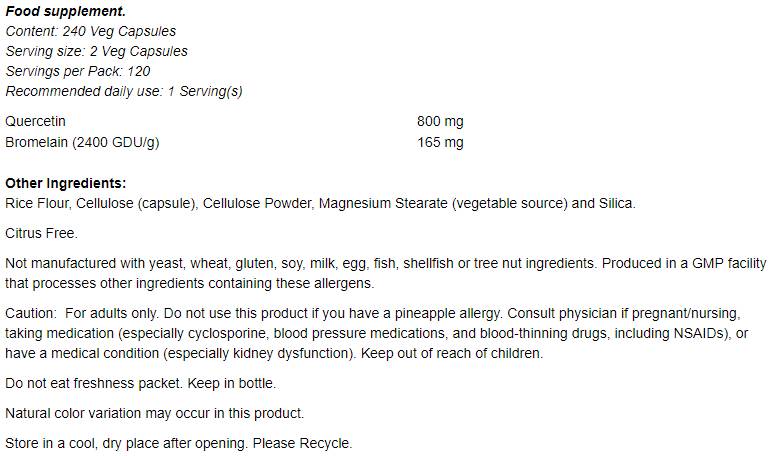 Kvercetín s bromelainom - 60 kapsúl