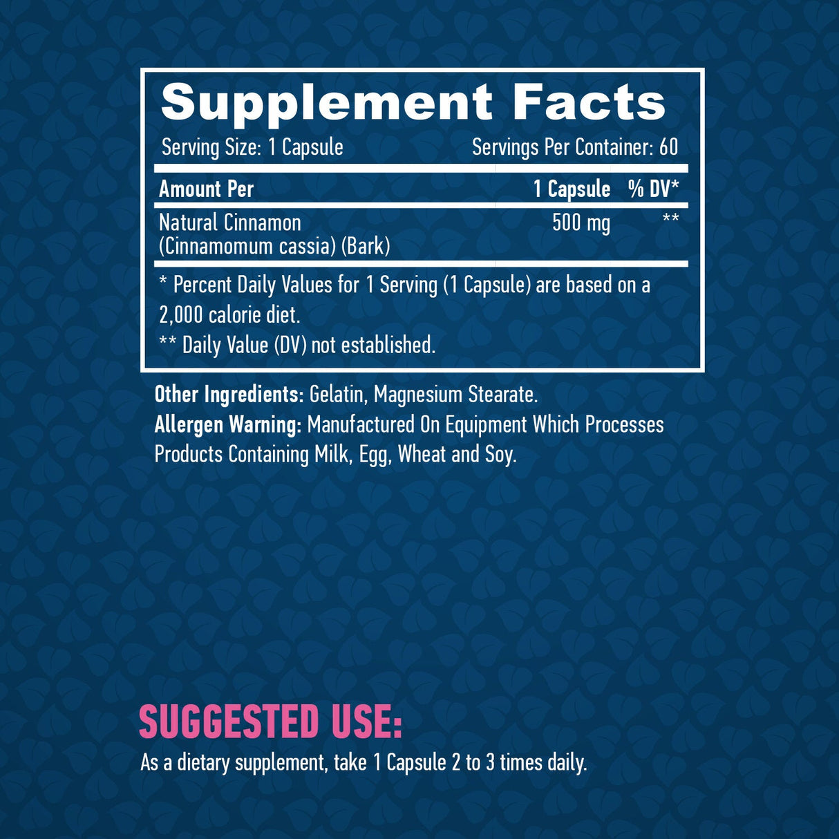 Prírodná škorica 500 mg / 60 čiapky