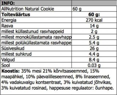 Prírodný cookie - 60 gramov