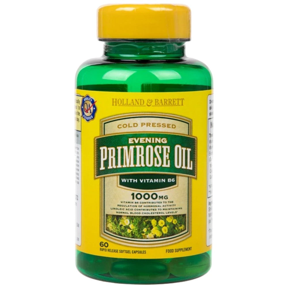Prírodný večer Primrose Oil 1000 mg | Plus vitamín B6 - 60 kapsúl