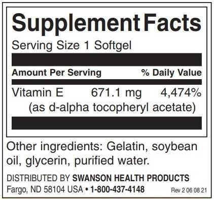 Prírodný vitamín E 1000 IU - 60 gélových kapsúl