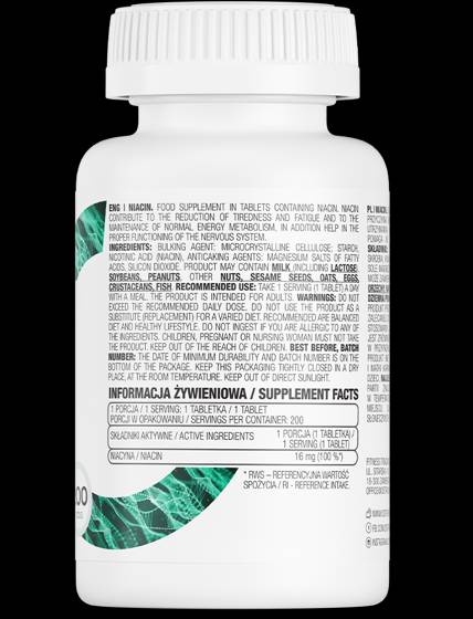 Tablety niacínu / vitamínu B3 200