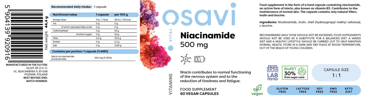 Niacinamid 500 mg - 60 kapsúl
