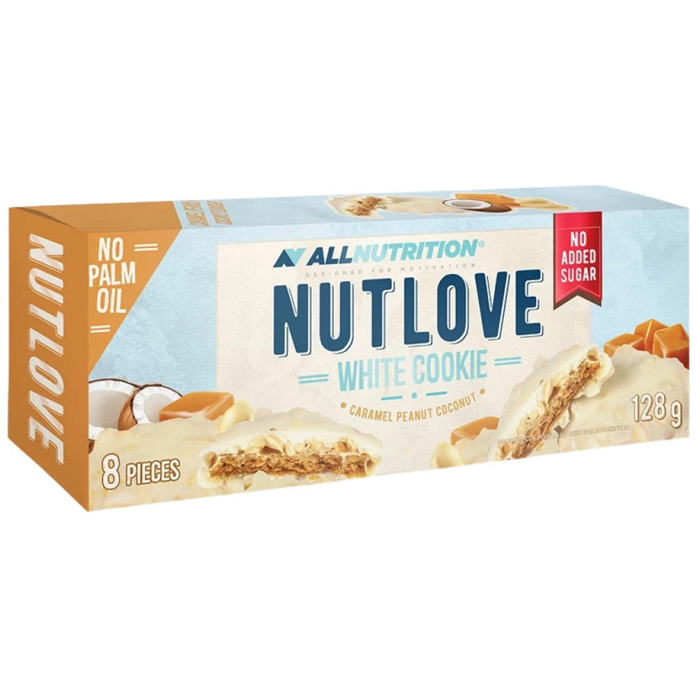 Nutlove White Cookie Karamel, arašid a kokos - 128 gramov