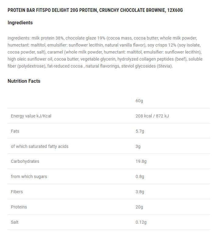 Radosť+ chrumkavý proteínový bar čokoládový koláčik - 12 x 60 gramov