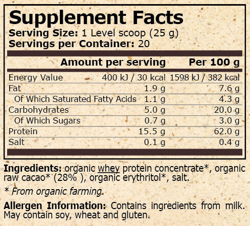 <tc>Pure Nutrition</tc> - BIO Srvátkový proteín s kakaom - 500 g