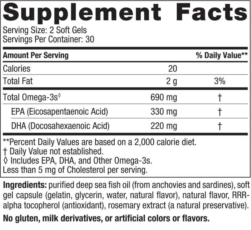 Omega -3 690 mg - 180 Softgels